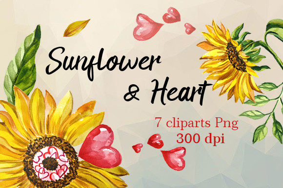 Bringing Warmth to Your Designs with Sunflower Heart Watercolor Art