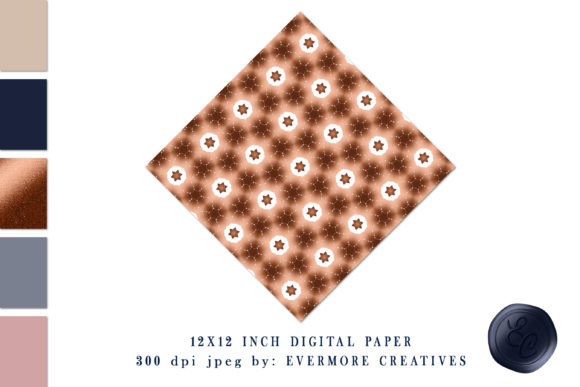 Copper White Zodiac Star Digital Paper for Creators