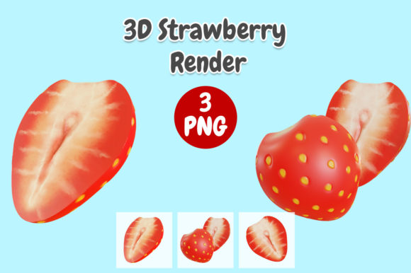 Elevate Your Visual Projects with High-Resolution Strawberry Fruit 3D Rendering