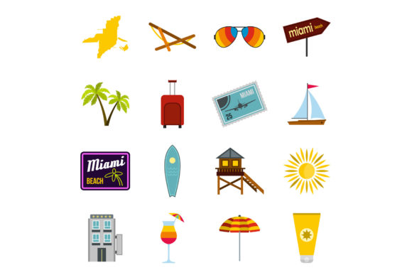 Elevating Digital Design with the Miami Icons Set in Flat Style