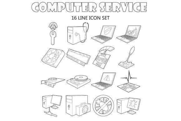 Elevating Digital Interfaces with a Universal Computer Service Icons Set