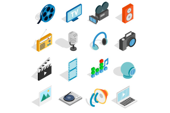 Elevating Digital Interfaces with Isometric 3D Media Icons