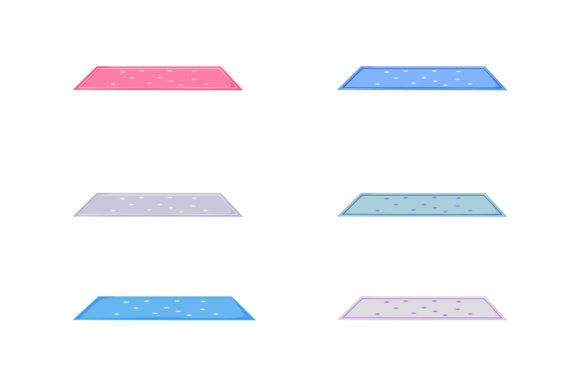 Enhance Your Digital Designs with a Fashionable Carpet Flat Color Object Set
