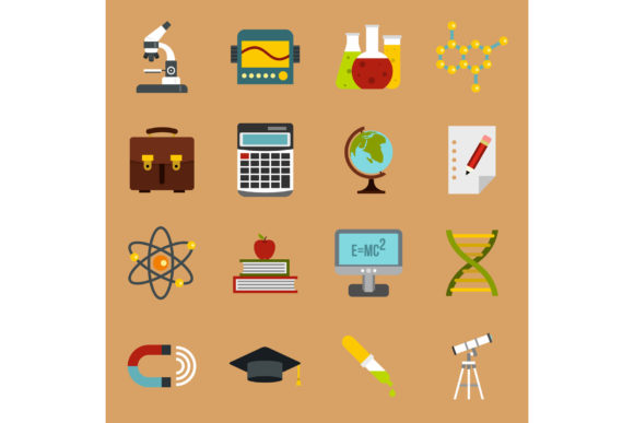 Enhancing Digital Learning Experiences with a Flat Style Education Icons Set