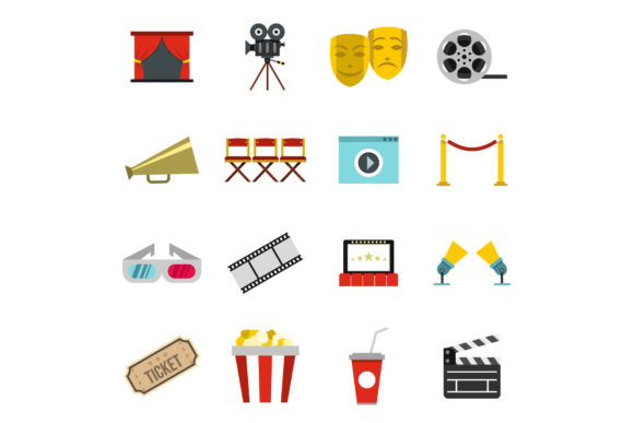 Enhancing Digital Storytelling with the Cinema Icons Set in Flat Style