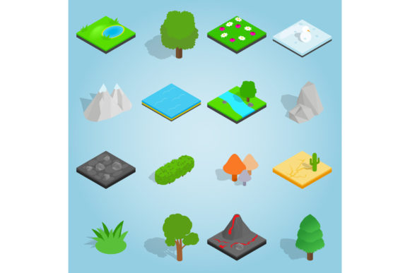 Mastering Visual Depth: A Guide to Landscape Set Icons in Isometric 3D Style