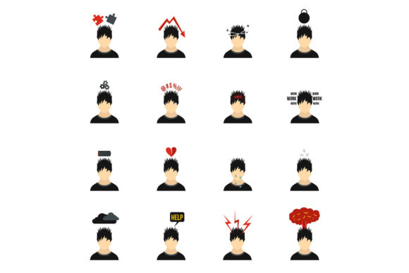 Strategic Visual Communication: Leveraging the Stress Icons Set, Flat Style for Clearer User Interfaces