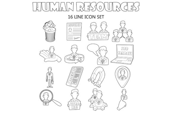 Why the Human Resources Icons Set, Outline Style is a Game-Changer for Modern UI Design