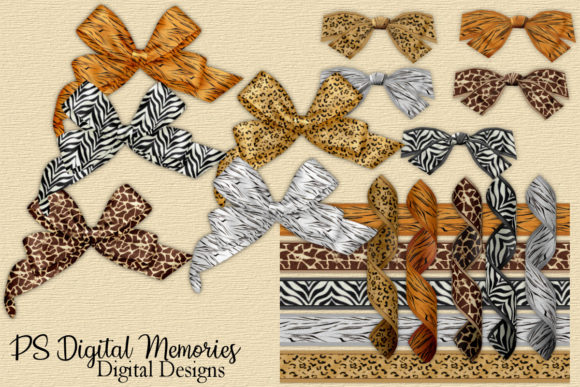 Wild Animal Print Ribbons & Bows Clip Art